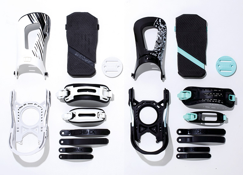 A major feature of Switchback Bindings is that all parts can be disassembled separately.