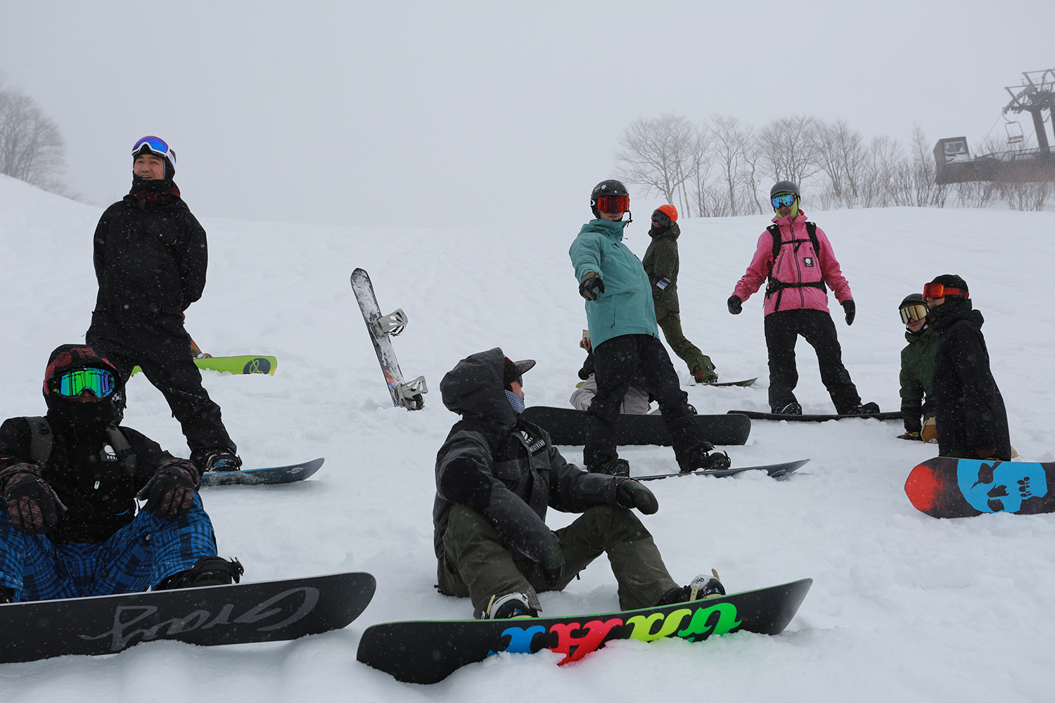 Tsugaike Onsen was preparing for the charter, but it was a very difficult burn due to bad weather.Terrier and the participating members who consult in a hurry