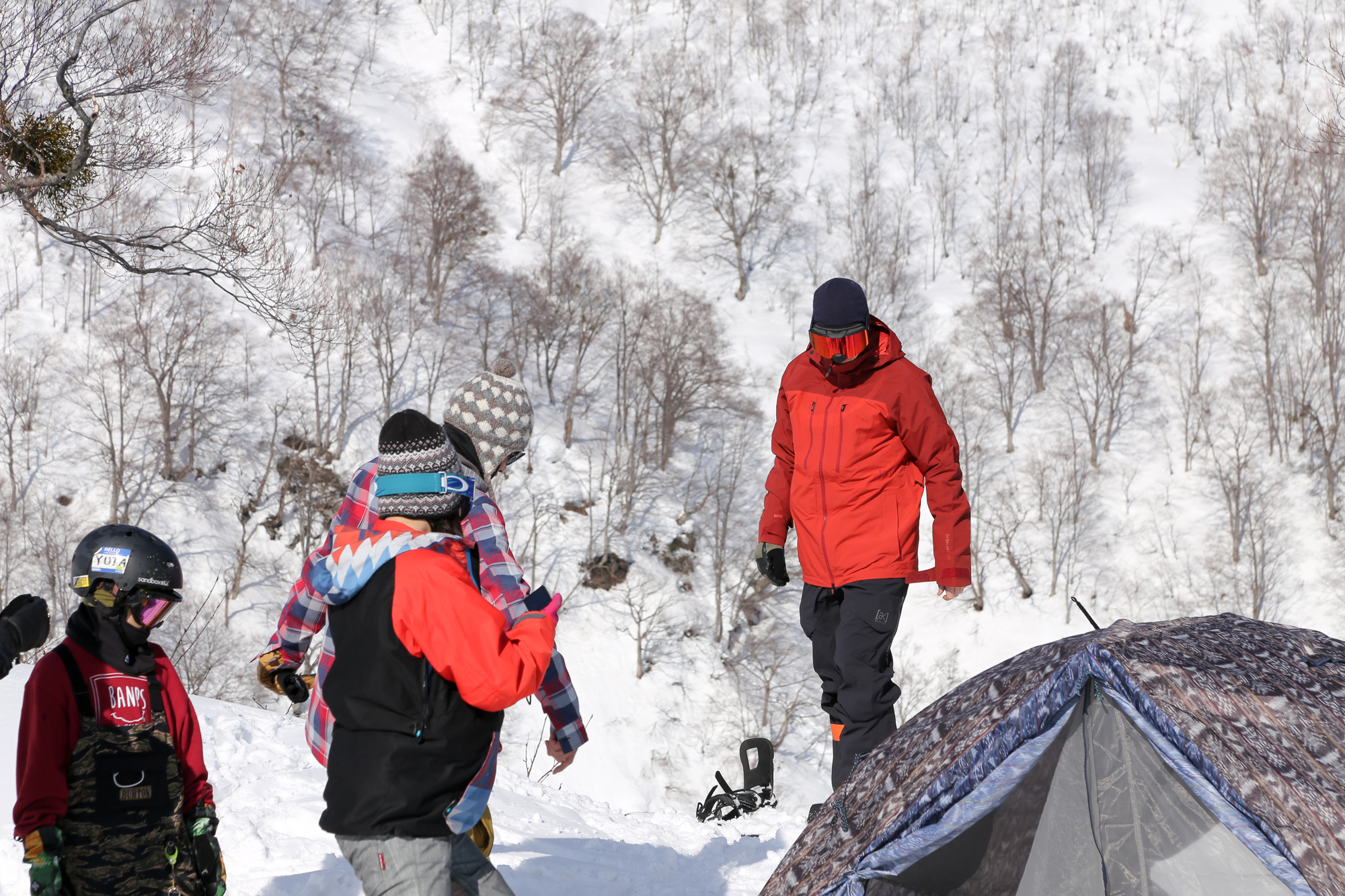 Participants continue to slide together with Terrier (right)