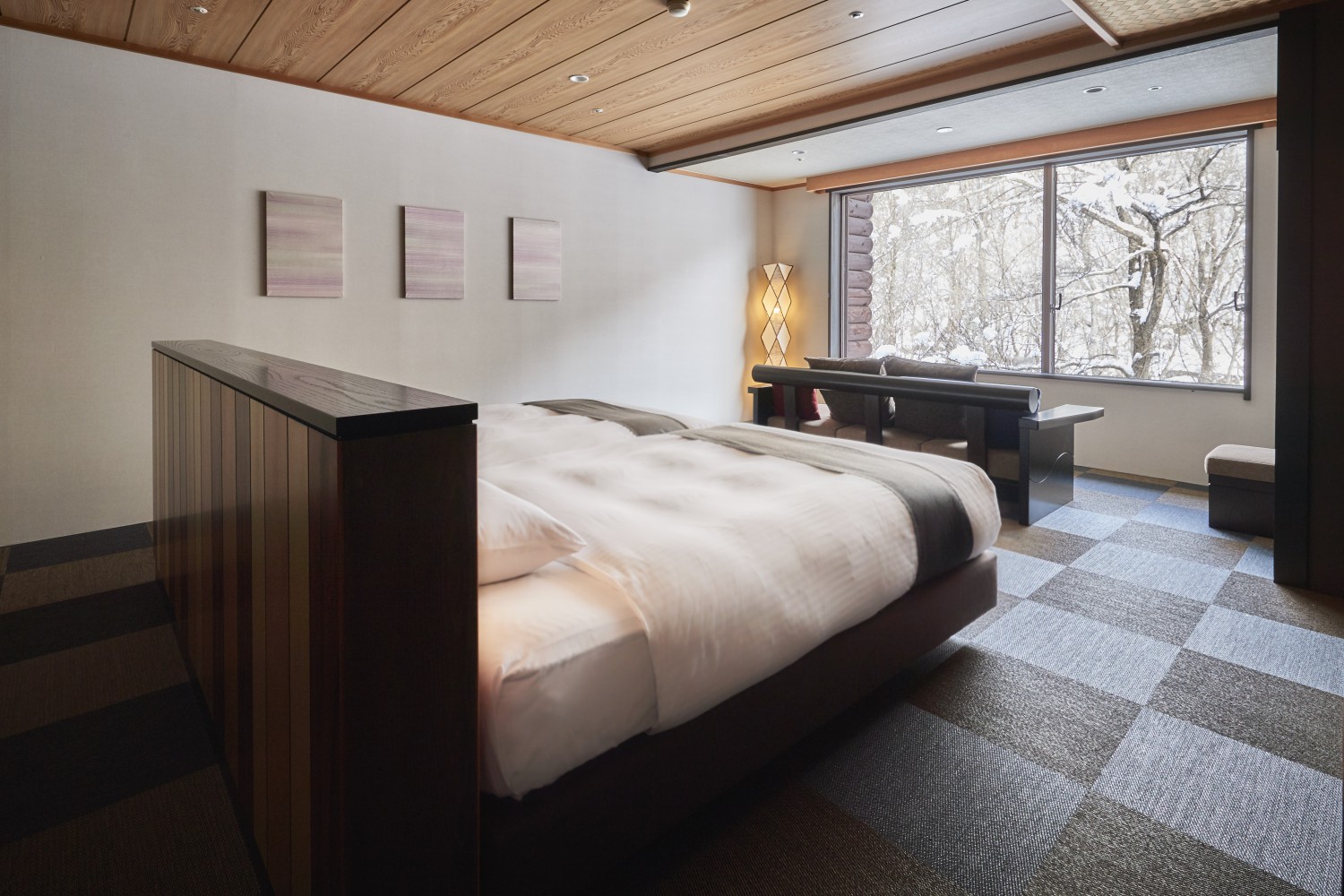 ▲ 西式房间 现代双床房 可以赤脚放松的新型双床房，是一间西式房间。众所周知，许多运动员使用的“Airweave”用于床。你可以慢慢睡，累了。